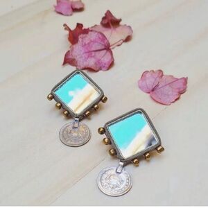 boho mirror earrings P29